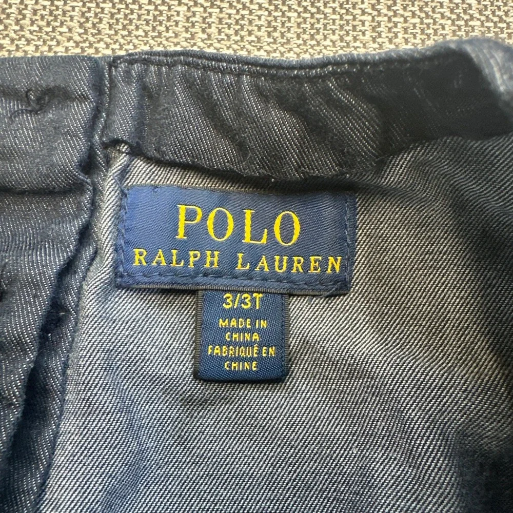 Polo Ralph Lauren Toddler Girls Denim Dress 3T Long Sleeve Blue‎ Cotton
